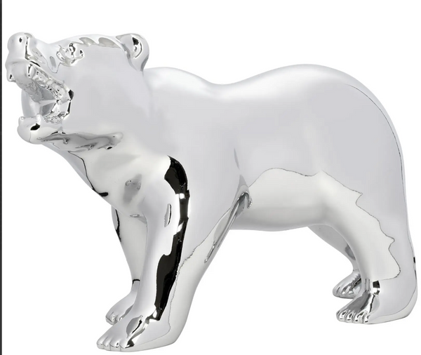 Chrome Growling Bear Hood Ornament