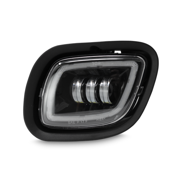 LED Projector Fog Light With Black Housing, Fits Freightliner Cascadia