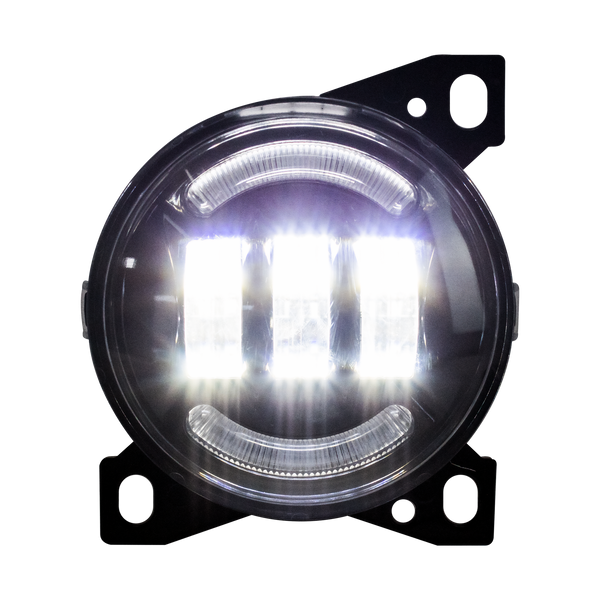 LED Fog Light with Black Housing, fits Kenworth T660 and Peterbilt 579