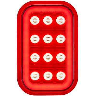 3” x 5” Red Rectangular Stop/Turn/Tail with Glow Edge