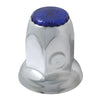 Chrome Steel Reflector Push-On Lug Nut Cover w/ Flange Blue 10 Pcs