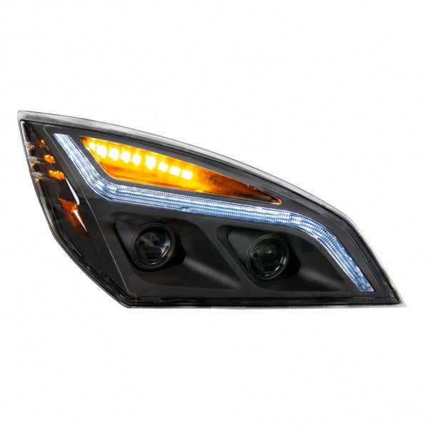 thumbnail image 2 of Pair Full LED Black Headlights – For Freightliner Cascadia 2018-2025, DOT/SAE, Clear Lens 2 of 2