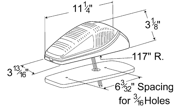 Oem-Style, Large Aerodynamic Cab Marker Light