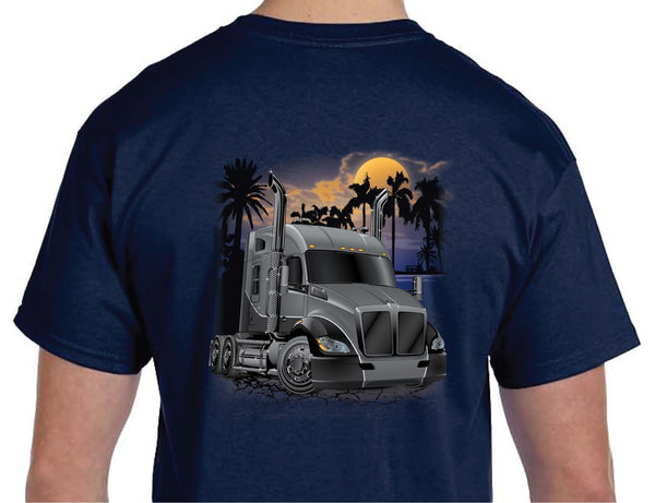 Kenworth Truck T-Shirt,Charcoal, Adult Size M