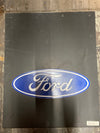 Mud Flap 24” X 36'', 3/8'', Proflex, Black W/ Blue Logo fits Ford
