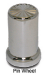 Pinwheel Chrome Plastic Lug Nut Cover 33Mm 3-3/8 Screw-On
