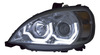 Chrome Reflector Headlight w/ LED Light Bar Fits Freightliner Columbia Driver Side