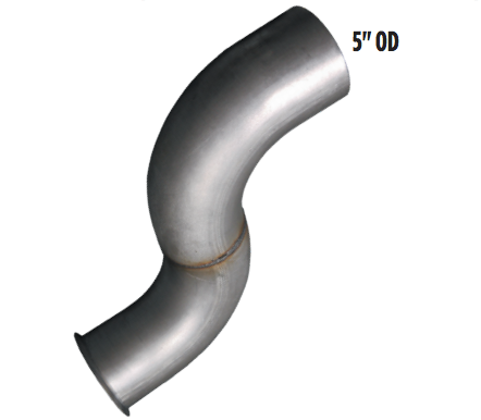 Turbo Pipe With Pyro Fititng Aluminized fits Freightliner 5” OD