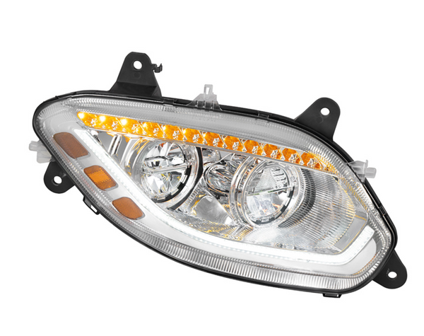 Chrome 86 LED Headlight For 2018-2024 International Prostar LT- Passen