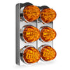 Air Cleaner Light Bar kit With 3 Led Watermelon Amber/Amber Front Fits Peterbilt 379, 389