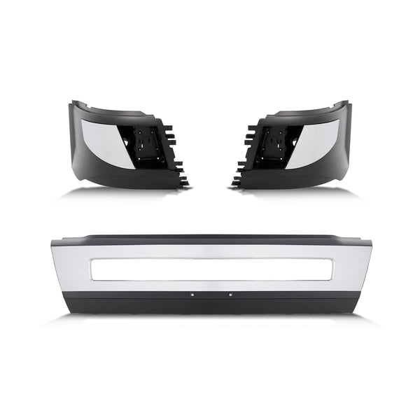 Complete plastic Bumper With Fog Light Hole And Chrome Fits Volvo VNL