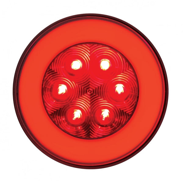 4 Inch Round Glolight Trailer Tail Light- S/T/T - Led - Submersible - 21  Diodes - Red Lens