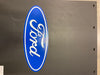 Mud Flap 24” X 30”, 3/8'', Proflex, Black W/ Blue Logo fits Ford