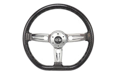 18” Steering Wheel Transparent Black Chrome 3-Spoke Chrome Horn Button -Logo