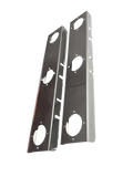 ( No BulB )Stainless Front Peterbilt 15" Air Cleaner Square Style Bracket w/ (5) WM Light Holes Evenly Spaced PAIR