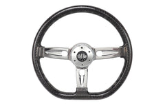 18” Steering Wheel Transparent Black Chrome 3-Spoke Chrome Horn Button -Logo