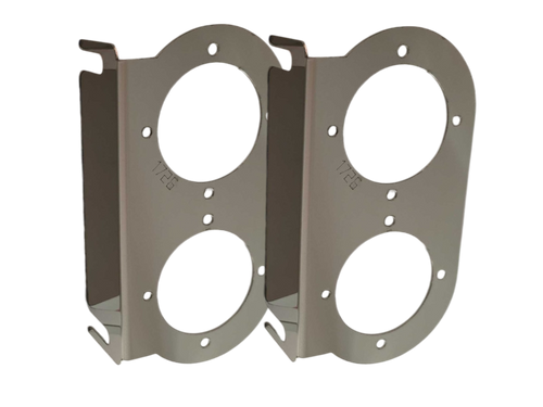 ( No Bulb ) Stainless Front Kenworth - Radius Style Bracket for  15" Air Cleaner - (2) WM Light Holes (SOLD IN PAIRS)