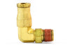 Brass Push-In 90° Male Swivel Elbow Tube 1/4” Pipe 1/8