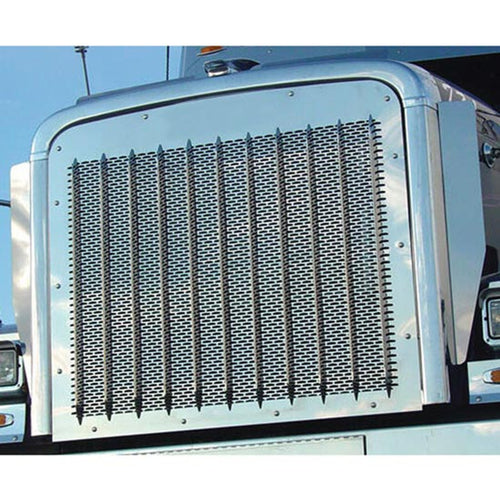 Grille Fits Peterbilt 357, 377, 378, 379 And 385 Tapered Grille Snake Skin S.Steel