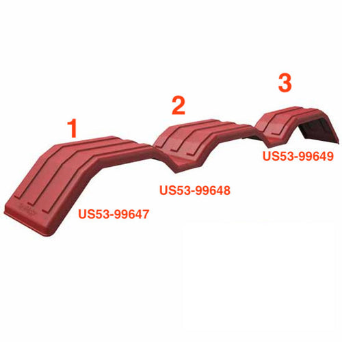 Minimizer Red Tri-Axle Fender For 22.5" / 24.5" ( Each )