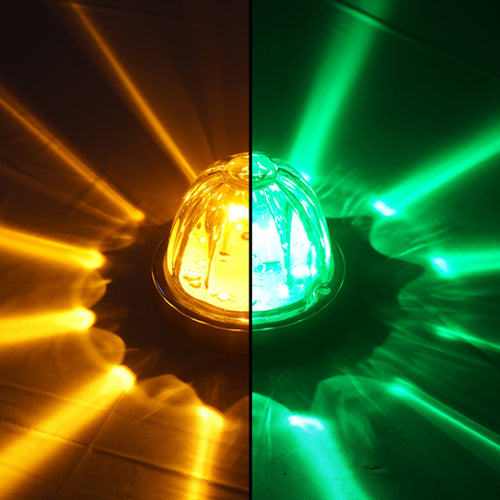 Legendary Extreme Large Glass Watermelon Amber To Green - Clear 3 Wire Dual Function W/ Aluminum Bezel LED Light - Each