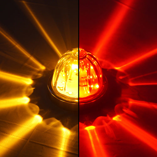 Legendary Extreme Large Glass Watermelon Amber To Red - Clear 3 Wire Dual Function W/ Aluminum Bezel LED Light - Each