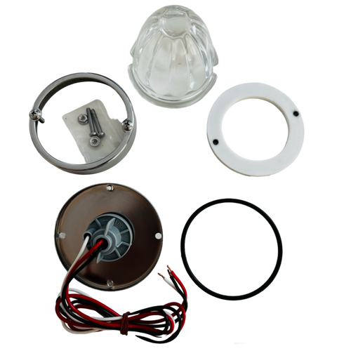 Glass Watermelon Flush Mount KIT Clear Lens (3 wires) 1157 (bulb not included)