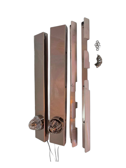 (No Bulb ) ( PAIR) PETERBILT 589 Rear Peterbilt 589 STRAP-MOUNT Air Cleaner Bracket w/ (1) Watermelon Light Hole at the Bottom