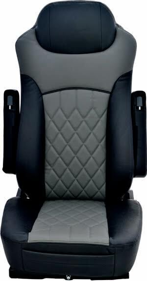 High Back Quality Faux Leather Seat W/Front Pocket W/Manual Lumbar Support, Armrest & Dual Recline Lever - Black/Gray