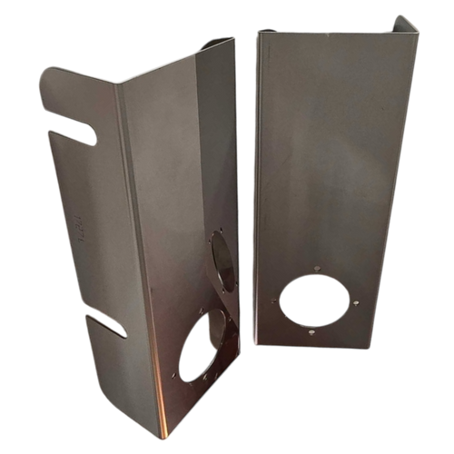 ( PAIR) Stainless Front Kenworth 15" Air Cleaner Round Radius Style Bracket w/ (1) Watermelon Light Hole