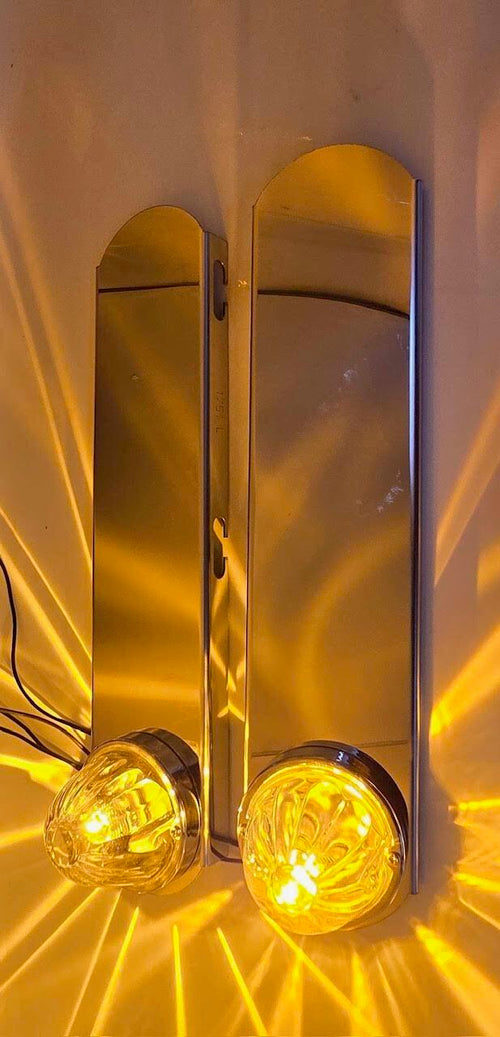 Rear Peterbilt - Rounded-End Compact Style Bracket for 15" Air Cleaner Bracket - (1) WM Light Hole at the bottom (SOLD IN PAIRS)