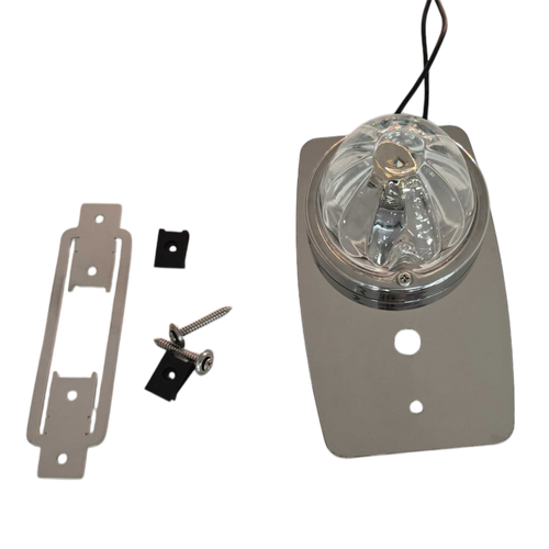 (No Bulb) Stainless Kenworth T680/T880/W900 & Peterbilt 579/589 Headliner Dome Light W/ (1) Watermelon Light Hole (1) Toggle Switch Hole