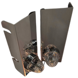 (No Bulb)( PAIR) Stainless Front Kenworth 15" Air Cleaner Round Radius Style Bracket w/ (1) Watermelon Light Hole