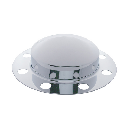 Chrome Dome Front Axle Cover 2PC Kit For 33mm Nut Cover - Steel/Aluminum Wheel (8 Hole) (2-Pack)