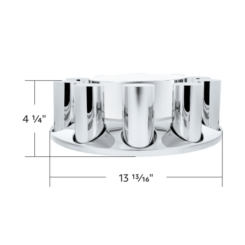 Chrome Plastic Flat Top Front Axle Cover With 33mm Standard Thread-On Tall Cylinder Nut Covers