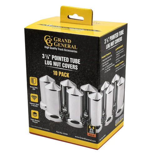 Push-on 3-18/" Pointed Tube Lug Nut Cover Box 10 Pack