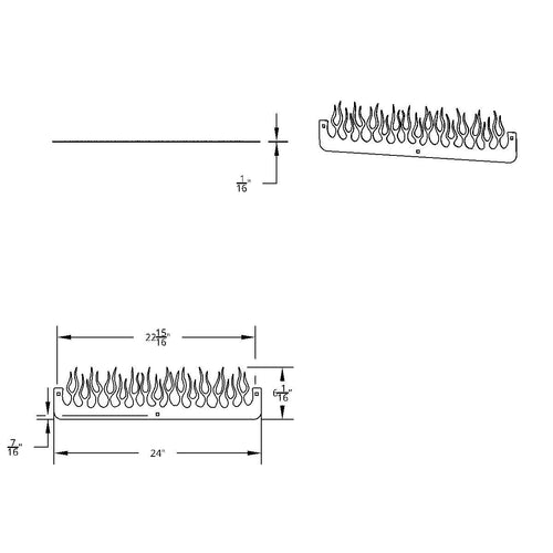 24" Chrome Flame Bottom Mud Flap Plate - Bolt Thru