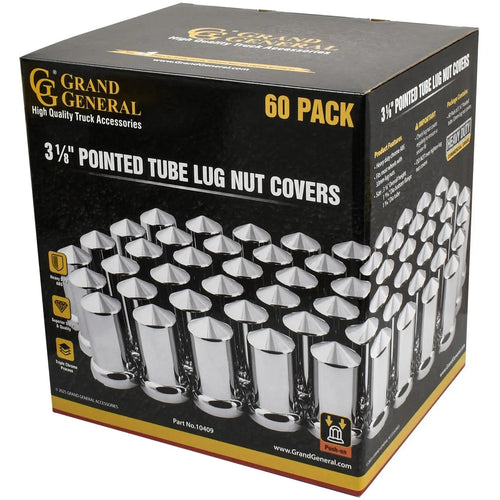 Push-on 3-18/" Pointed Tube Lug Nut Cover Box 60 Pack
