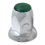 Grand General Classic Color Reflector Cr Steel Lug Nut Cvr with Flange Green set of 10
