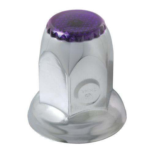 Grand General Classic Color Reflector Cr Steel Lug Nut Cvr with Flange Purple set of 10