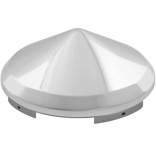 Grand General Universal Chrome Cone 6 Notched Front Hub Cap Aluminum Wheel