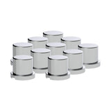 15/16" x 1-3/16" Chrome Plastic Flat Top Nut Covers - Push-On (10-Pack)