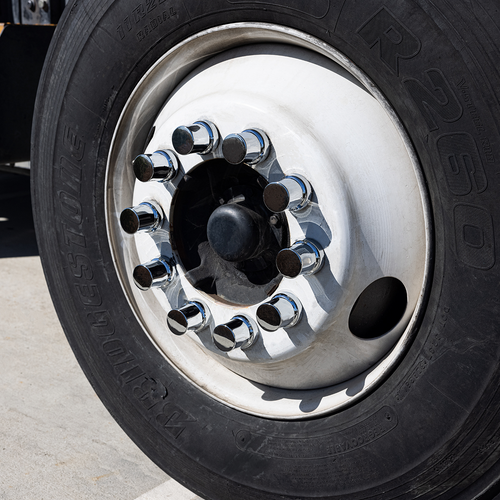 33mm X 2" Chrome Plastic Flat Top Nut Covers With Flange - Push-On (10-Pack)