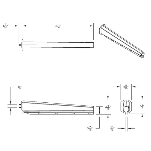 30" Black Heavy Duty Mud Flap Hangers - 1-1/8" Bolt Pattern (Pair)
