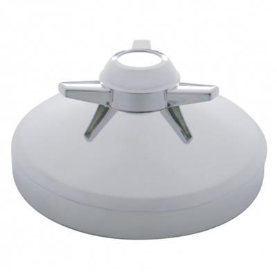 8" Chrome Rear Hub Cap With 3 Bar Straight Spinner