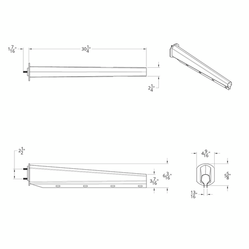 30" Black Heavy Duty Mud Flap Hangers - 2.5" Bolt Pattern - Competition Series (Pair)
