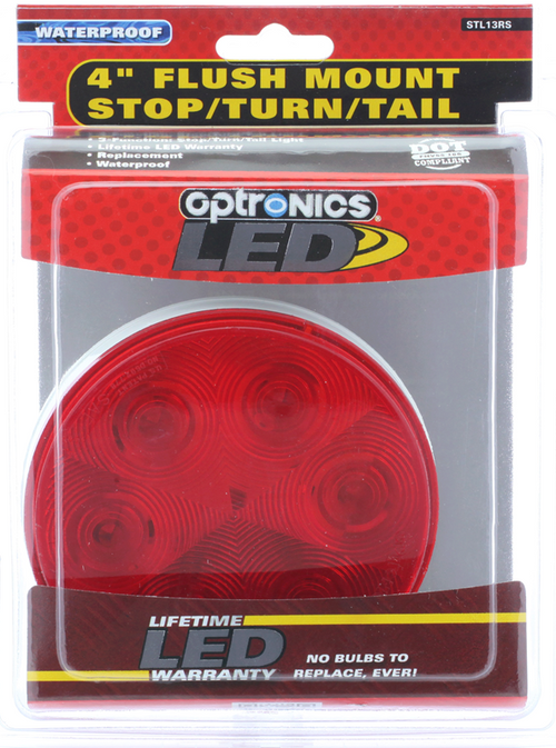 Red stop/turn/tail light kit with A45GB grommet and A45PB plug, PL-3 connection