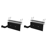 Adjustable Support Bracket Stainless Steel Painted - Black ( Pair)