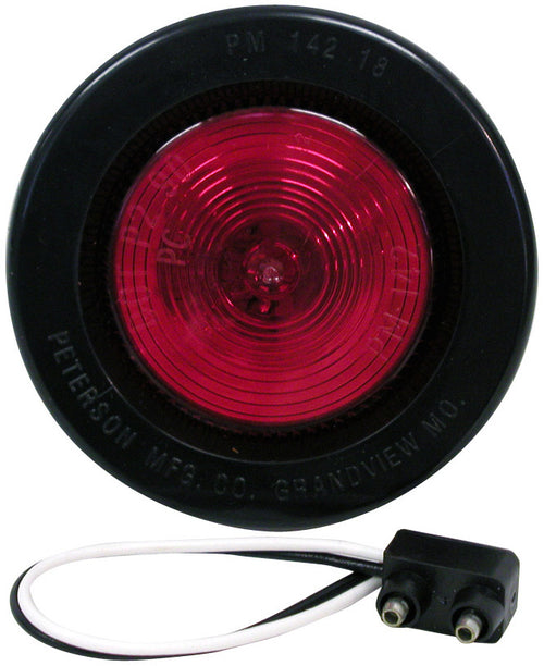 Peterson 2.5 inch Round PC-Rated Clearance/Side Marker Light Red kit