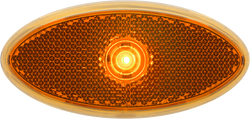 Yellow surface mount marker/clearance light with gasket, hard wired (black=power, white=ground)